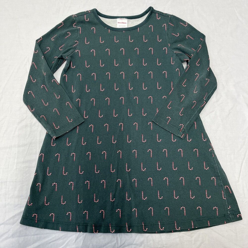Hanna Andersson Dress Girls Sz 5 Candy Cane Holiday Christmas